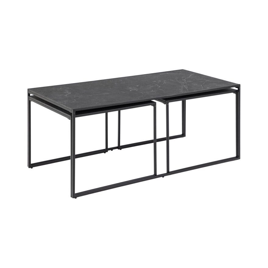 INFINITY Sofabordsett 60x120 cm i Svart