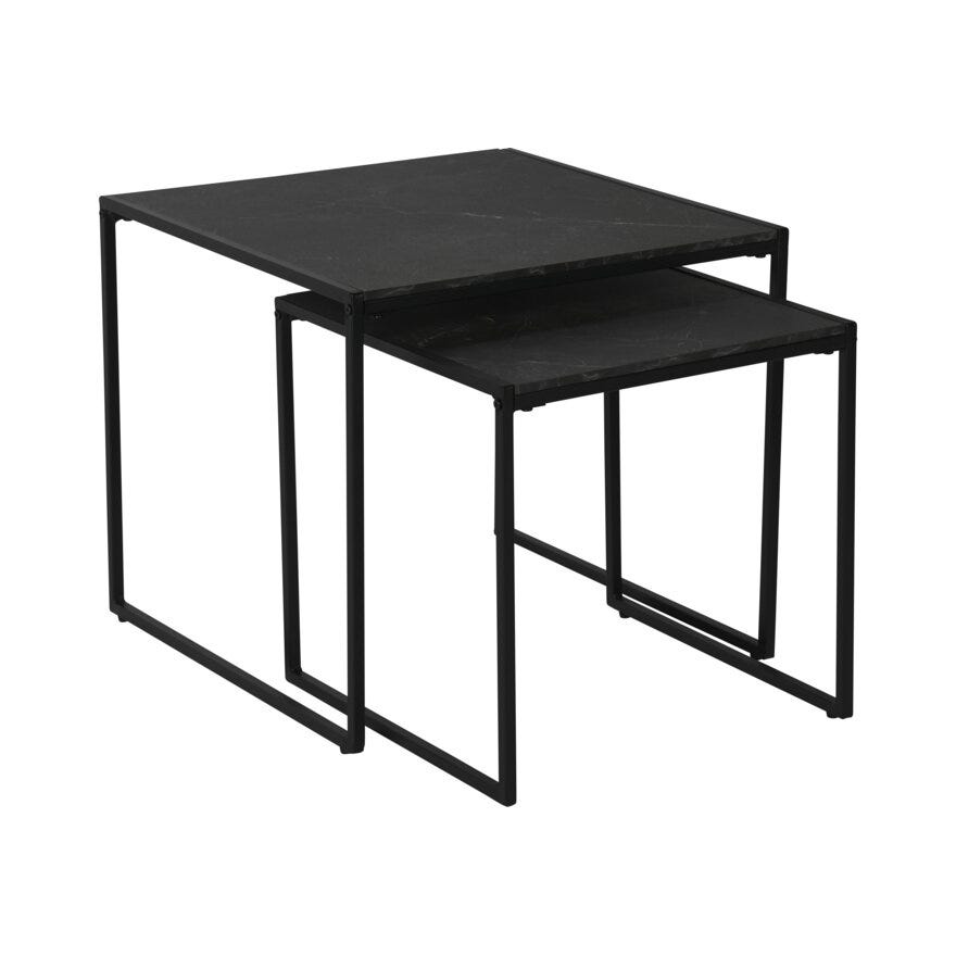 INFINITY Sofabordsett 50x50 cm i Svart