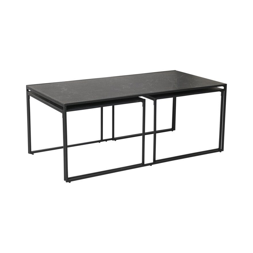 INFINITY Sofabordsett 60x120 cm i Svart
