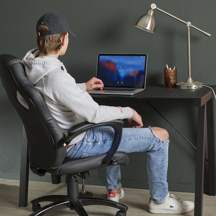LUCAS Skrivebord B:125 cm i Svart