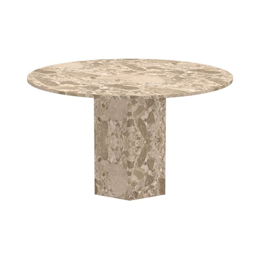 NAXOS Rundt spisebord Ø130 cm i Beige/natur