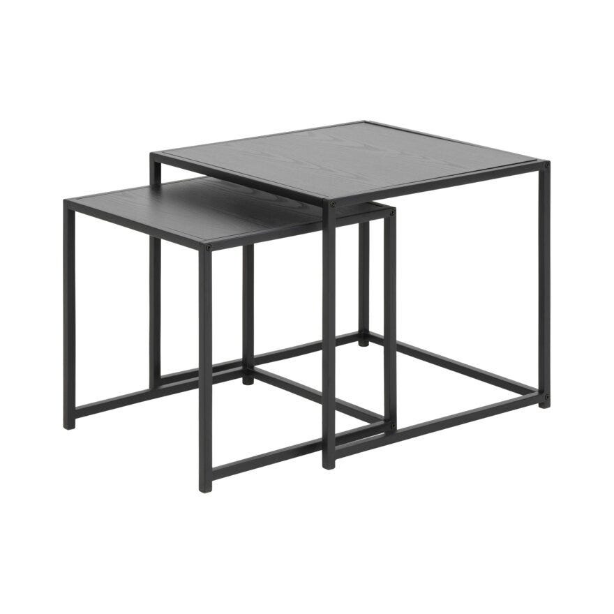 SEAFORD Sofabordsett 50x50 cm i Svart
