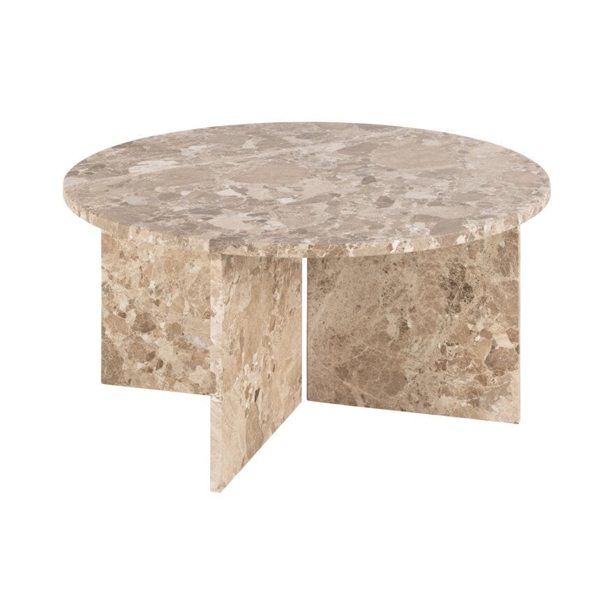 VEGA Sofabord Ø90 cm i Beige/natur