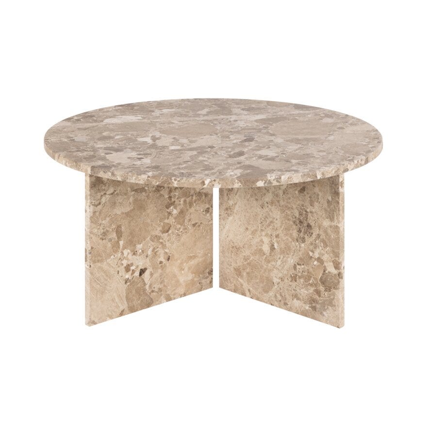VEGA Sofabord Ø90 cm i Beige/natur