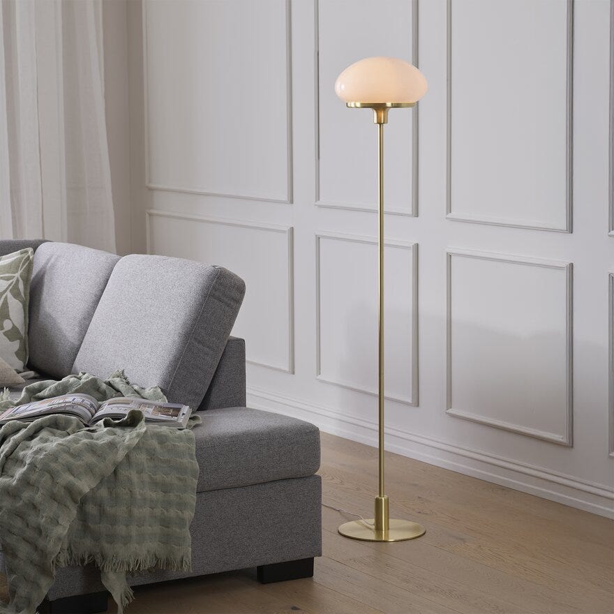 Aneta Lighting AUGUST Gulvlampe H140 cm i Gull
