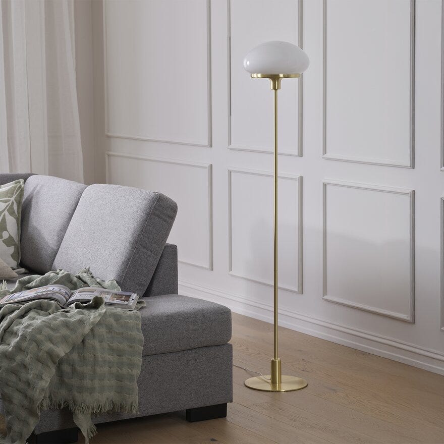 Aneta Lighting AUGUST Gulvlampe H140 cm i Gull