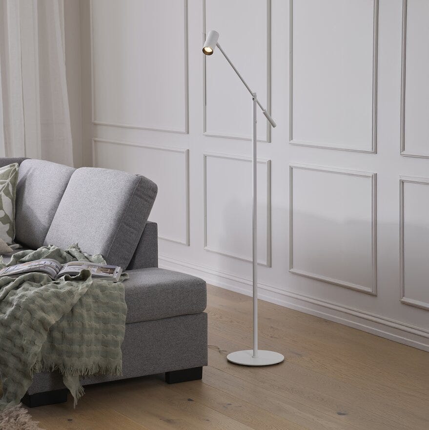 Aneta Lighting CONCORD Gulvlampe H130 cm i Hvit