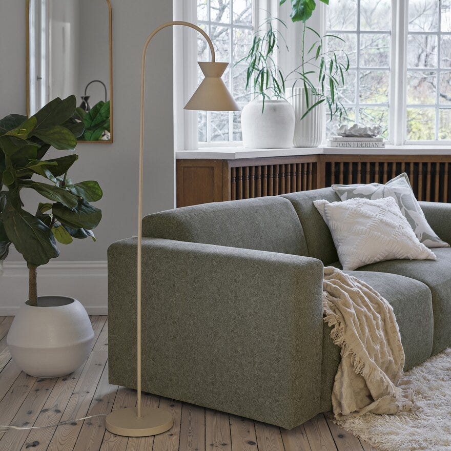 Aneta Lighting CONI Gulvlampe H162 cm i Beige/natur