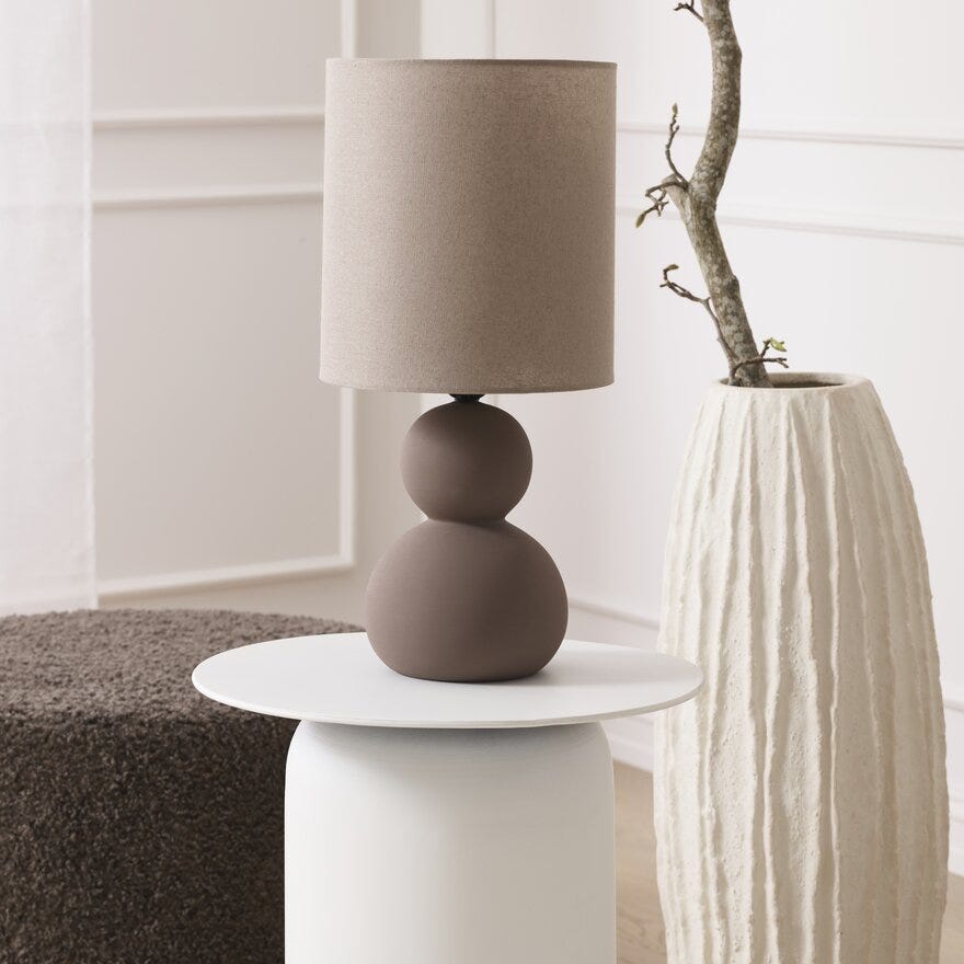 Aneta Lighting KALAMATA Bordlampe H49 cm i Brun
