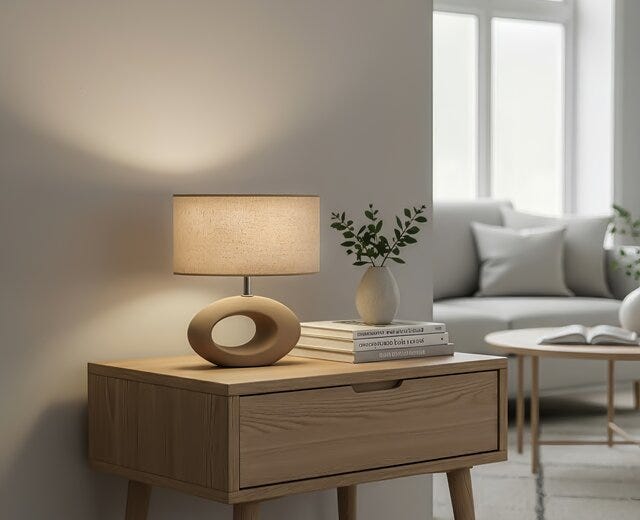 Aneta Lighting OLINA Bordlampe H24 cm i Beige/natur