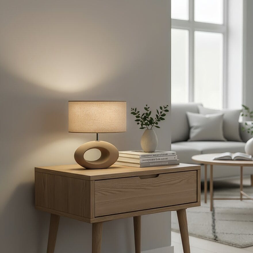 Aneta Lighting OLINA Bordlampe H24 cm i Beige/natur