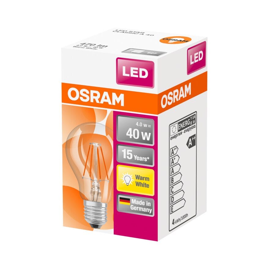 OSRAM LED lyspære i Klar