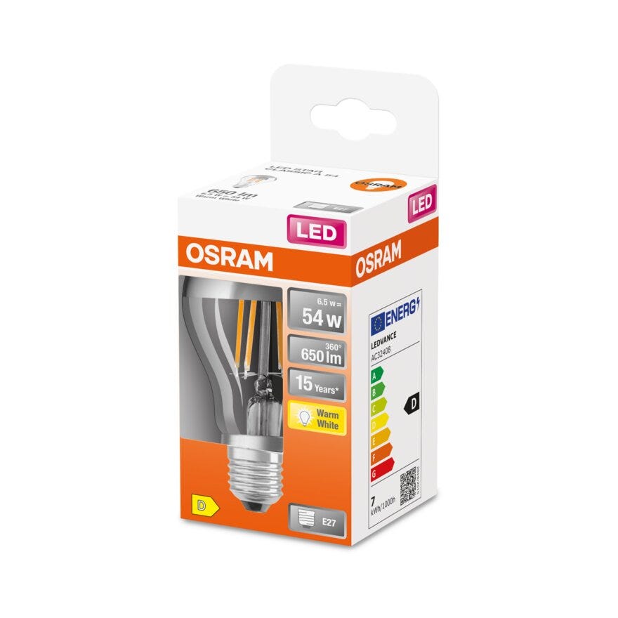 OSRAM LED lyspære i Klar