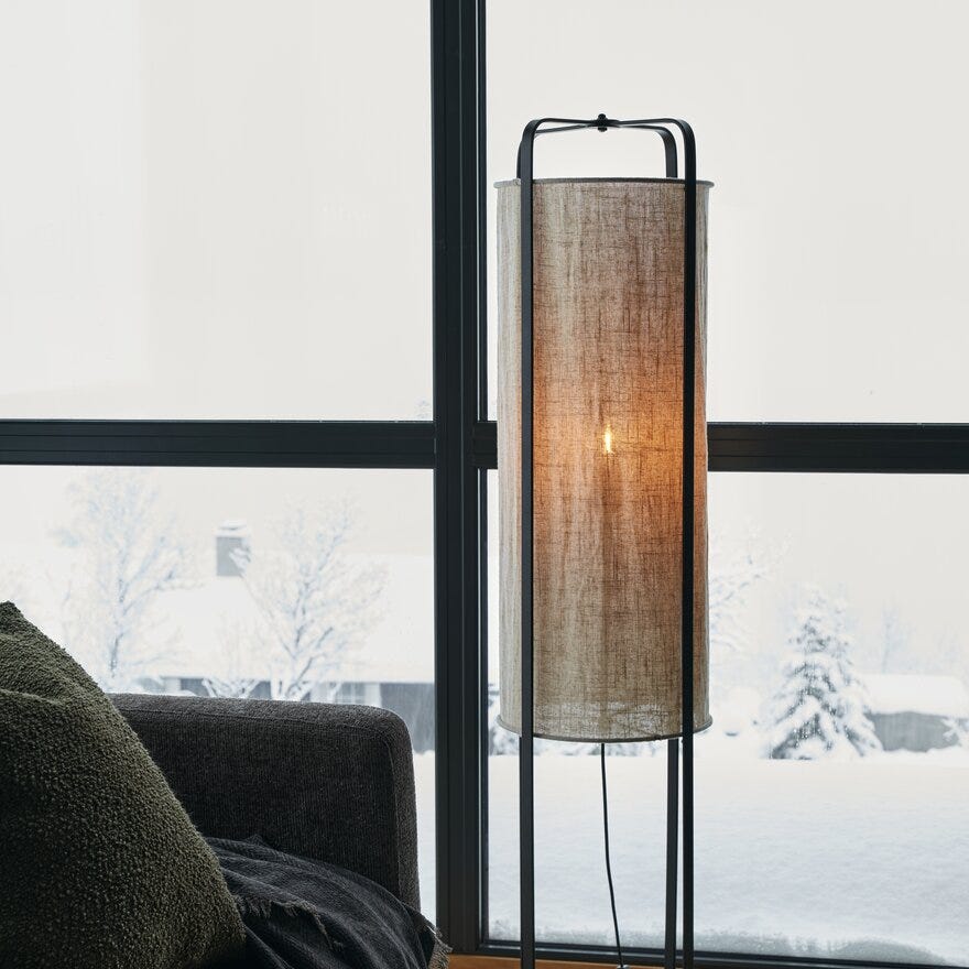 Aneta Lighting RONDA Gulvlampe H140 cm i Beige/natur