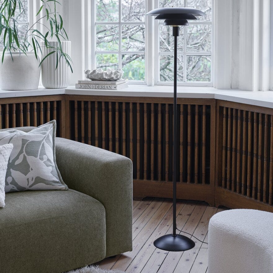 Aneta Lighting VALENCIA Gulvlampe H150 cm i Svart