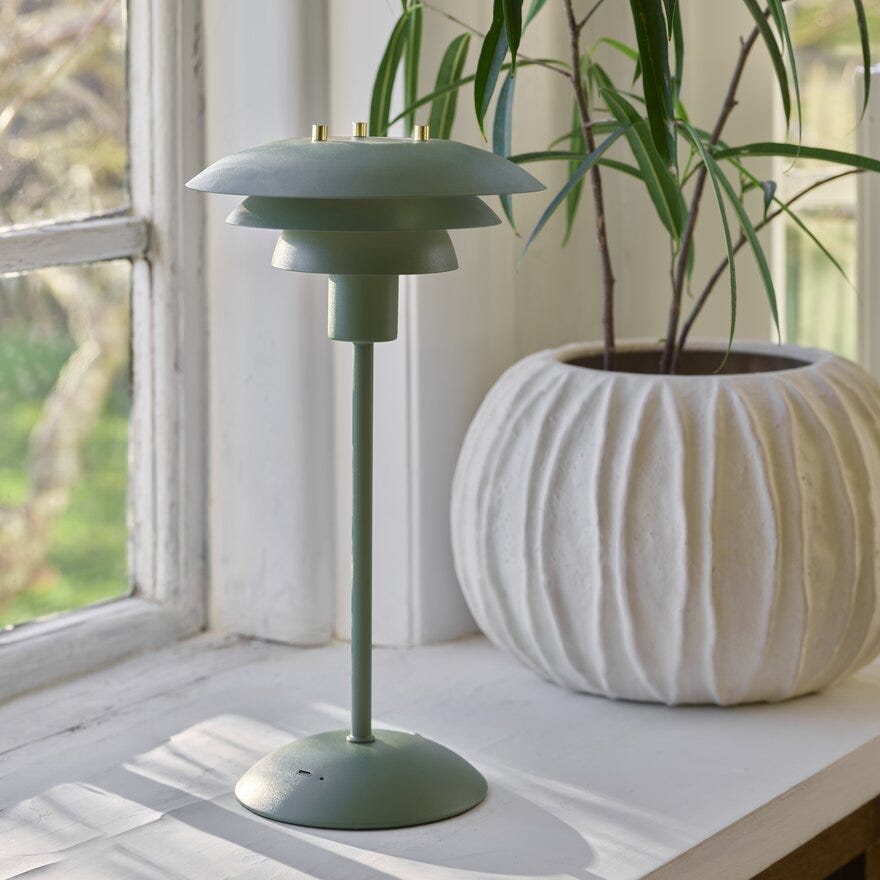 Aneta Lighting VALENCIA Bordlampe oppladbar H37 cm i Grønn