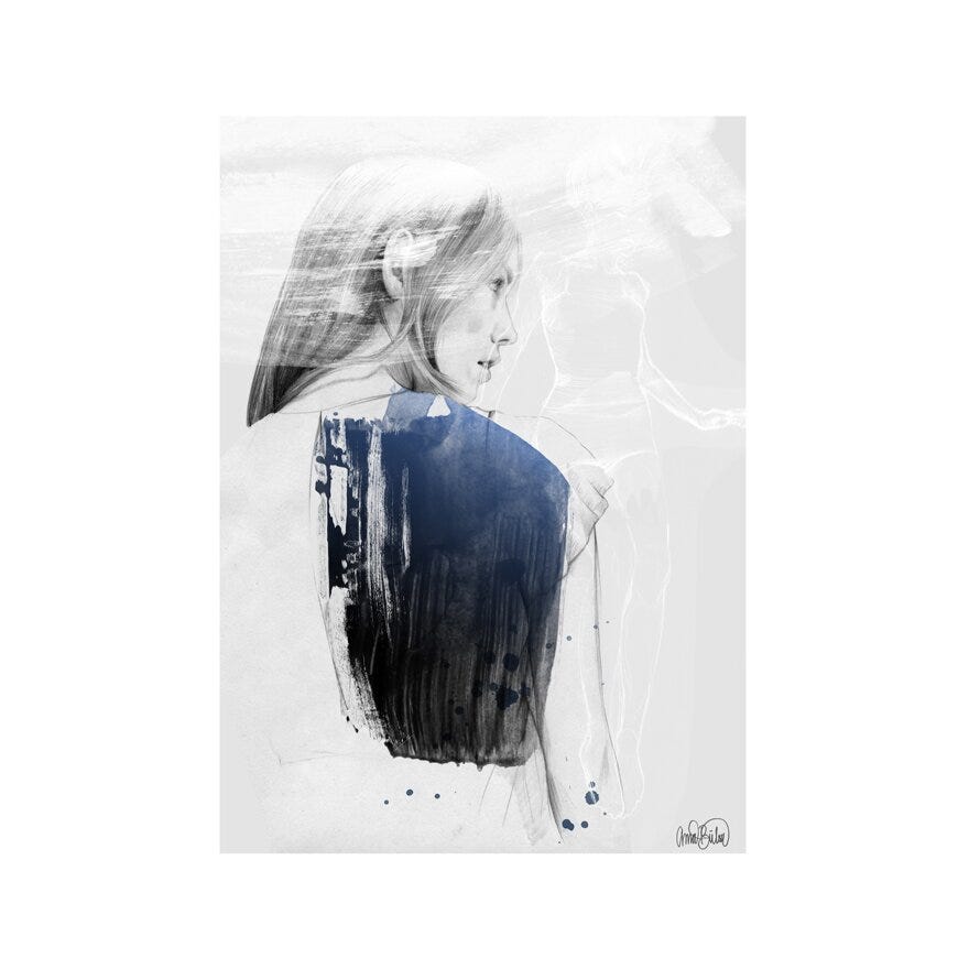 Anna Bülow ANNA BÜLOW Kunsttrykk 50x70 cm i Blå designet av Anna Bülow