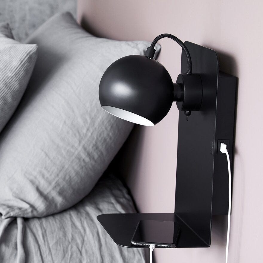 Frandsen BALL Vegglampe H30 cm i Svart
