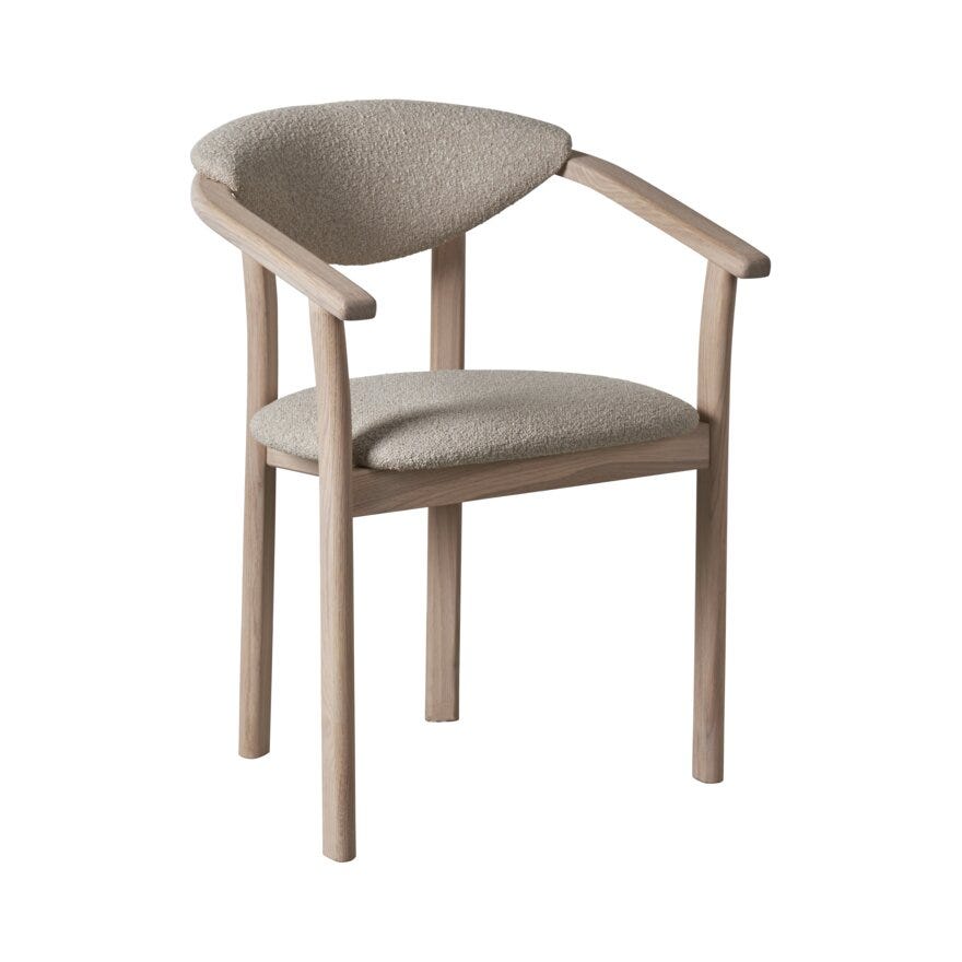 GITTE Spisestol med armlene i Beige/natur