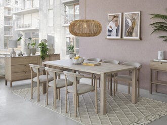 GITTE Spisestol med armlene i Beige/natur