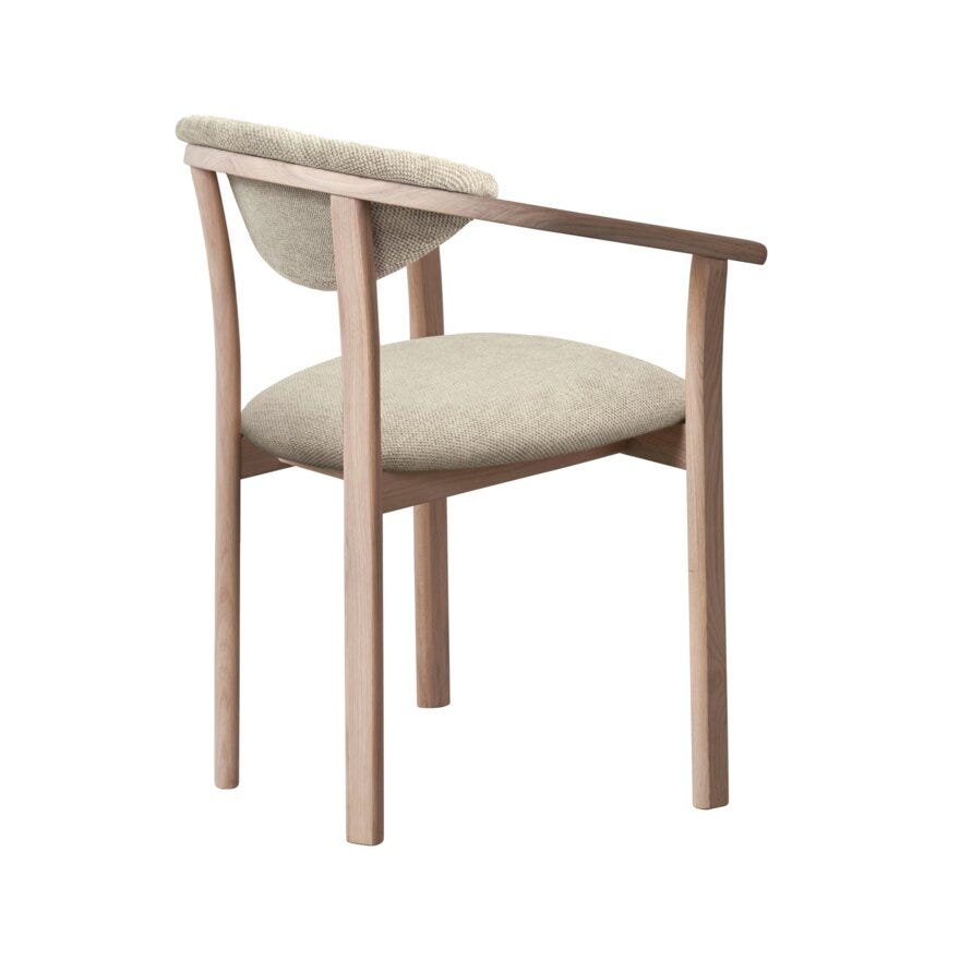 GITTE Spisestol med armlene i Beige/natur