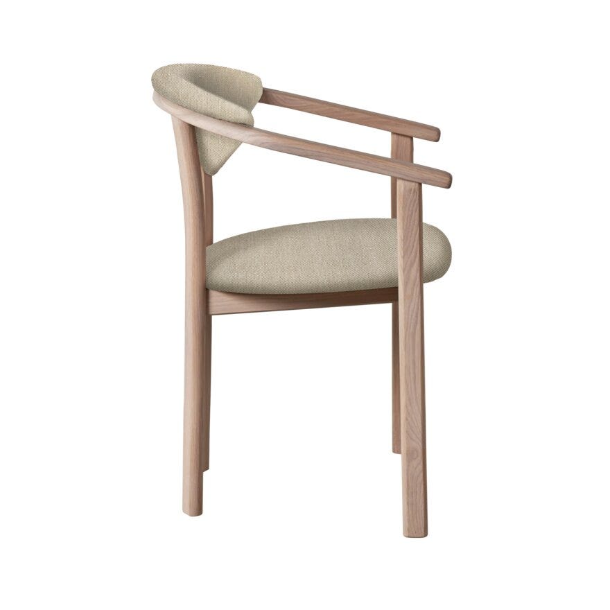 GITTE Spisestol med armlene i Beige/natur
