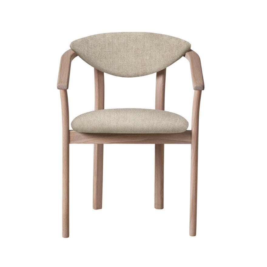 GITTE Spisestol med armlene i Beige/natur