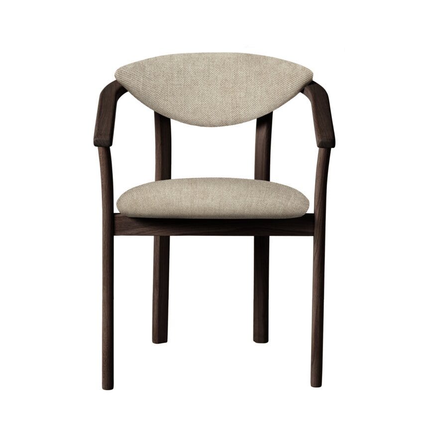 GITTE Spisestol med armlene i Beige/natur