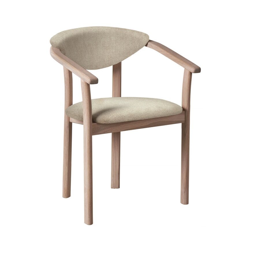 GITTE Spisestol med armlene i Beige/natur
