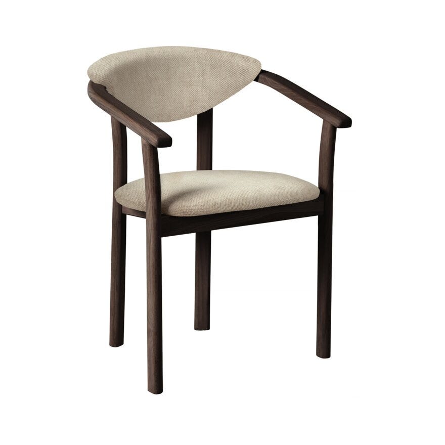 GITTE Spisestol med armlene i Beige/natur
