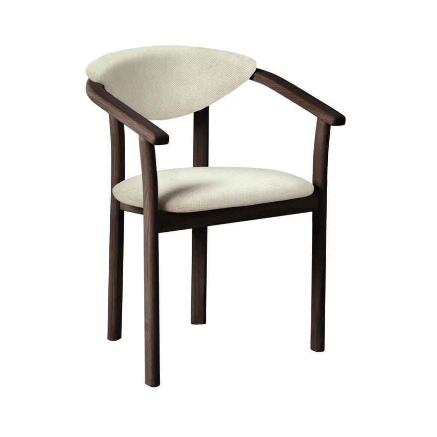 GITTE Spisestol med armlene i Beige/natur