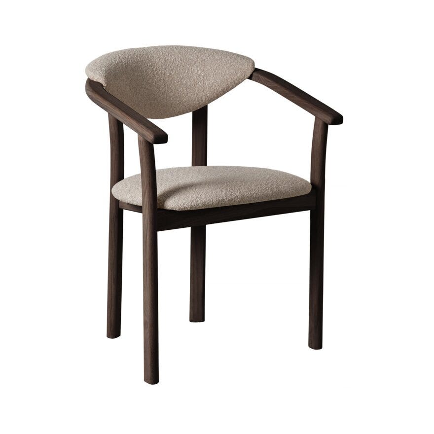 GITTE Spisestol med armlene i Beige/natur