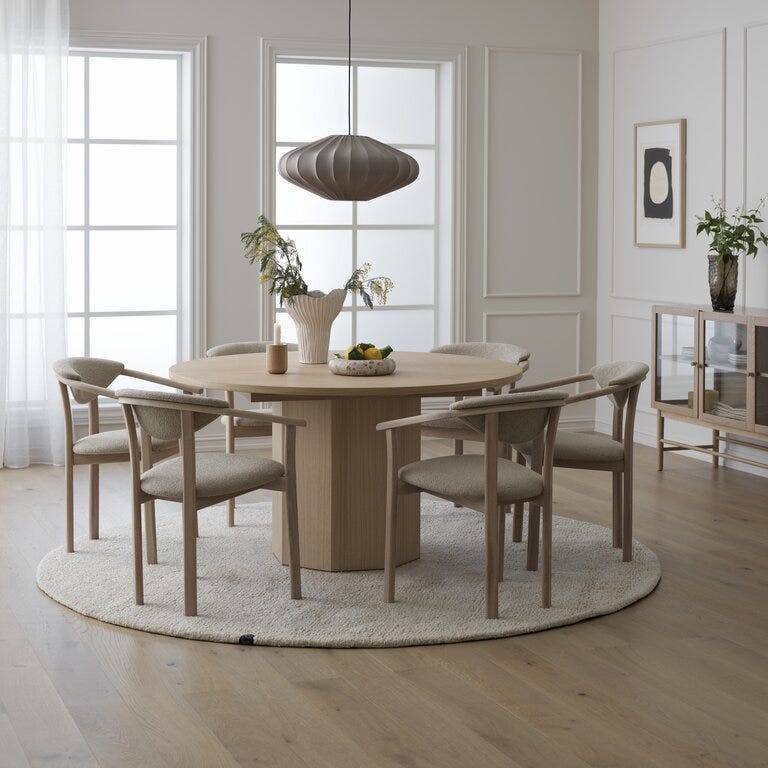 HONEY Rundt spisebord Ø138 cm i Beige/natur