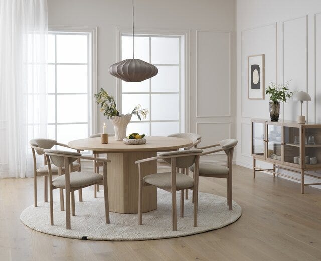 HONEY Rundt spisebord Ø138 cm i Beige/natur
