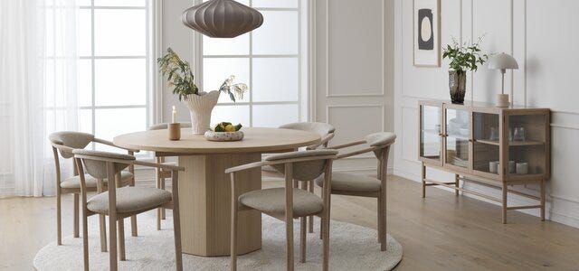 HONEY Rundt spisebord Ø138 cm i Beige/natur