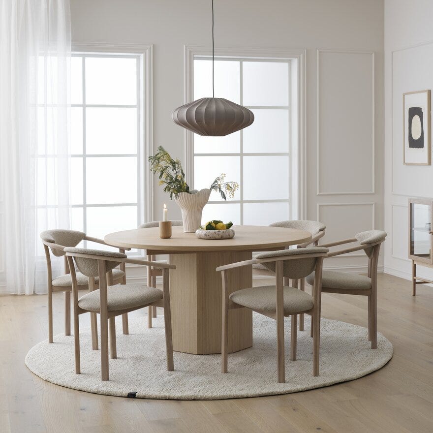 HONEY Rundt spisebord Ø120 cm i Beige/natur