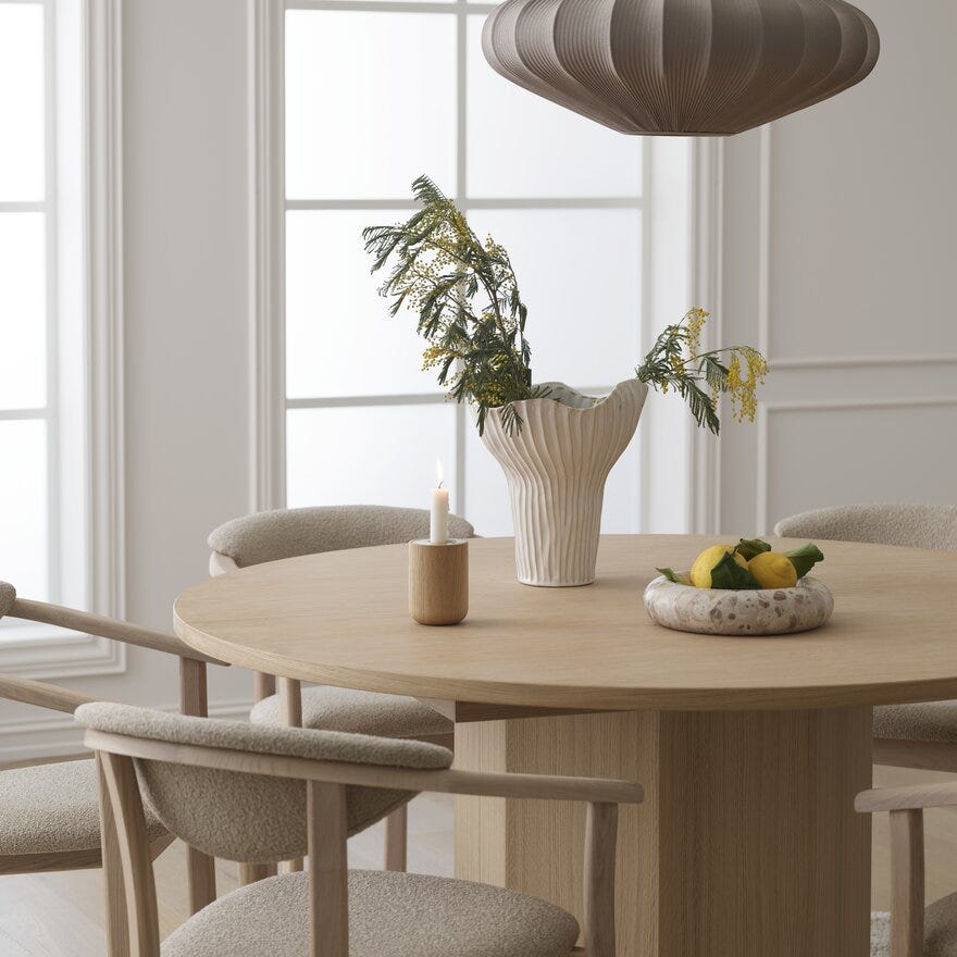 HONEY Rundt spisebord Ø120 cm i Beige/natur
