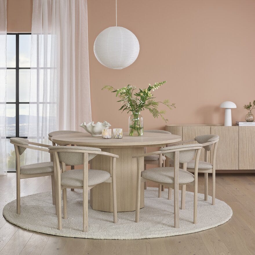 HONEY Rundt spisebord Ø120 cm i Beige/natur