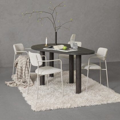 Posh ovalt spisebord 100x180
