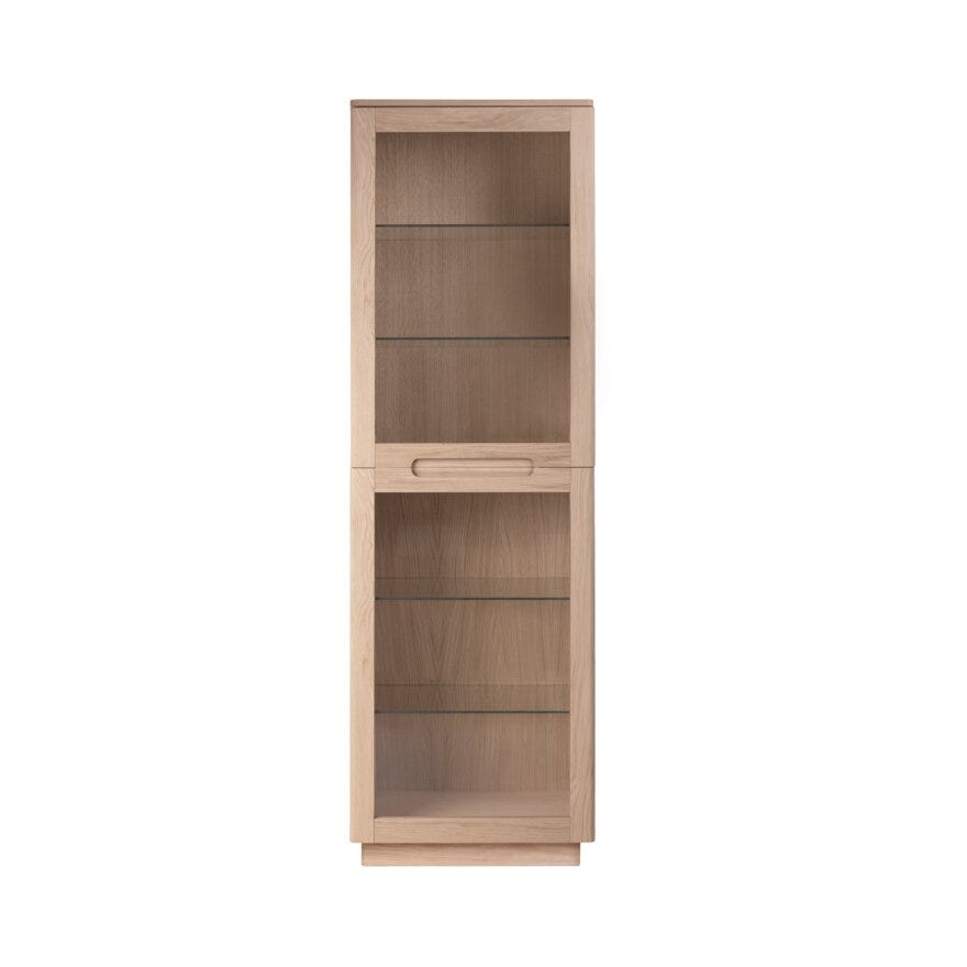 SCANDI Vitrineskap med lys 60x40 cm i Beige/natur