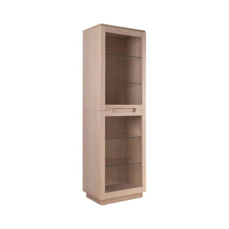 SCANDI Vitrineskap med lys 60x40 cm i Beige/natur