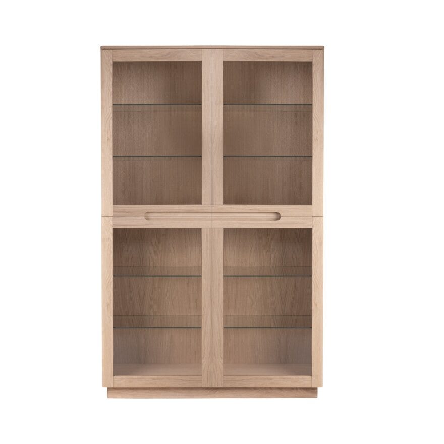 SCANDI Vitrineskap med lys 120x40 cm i Beige/natur