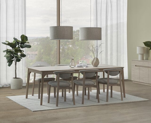 SCANDI Spisebord 100x220 cm i Beige/natur