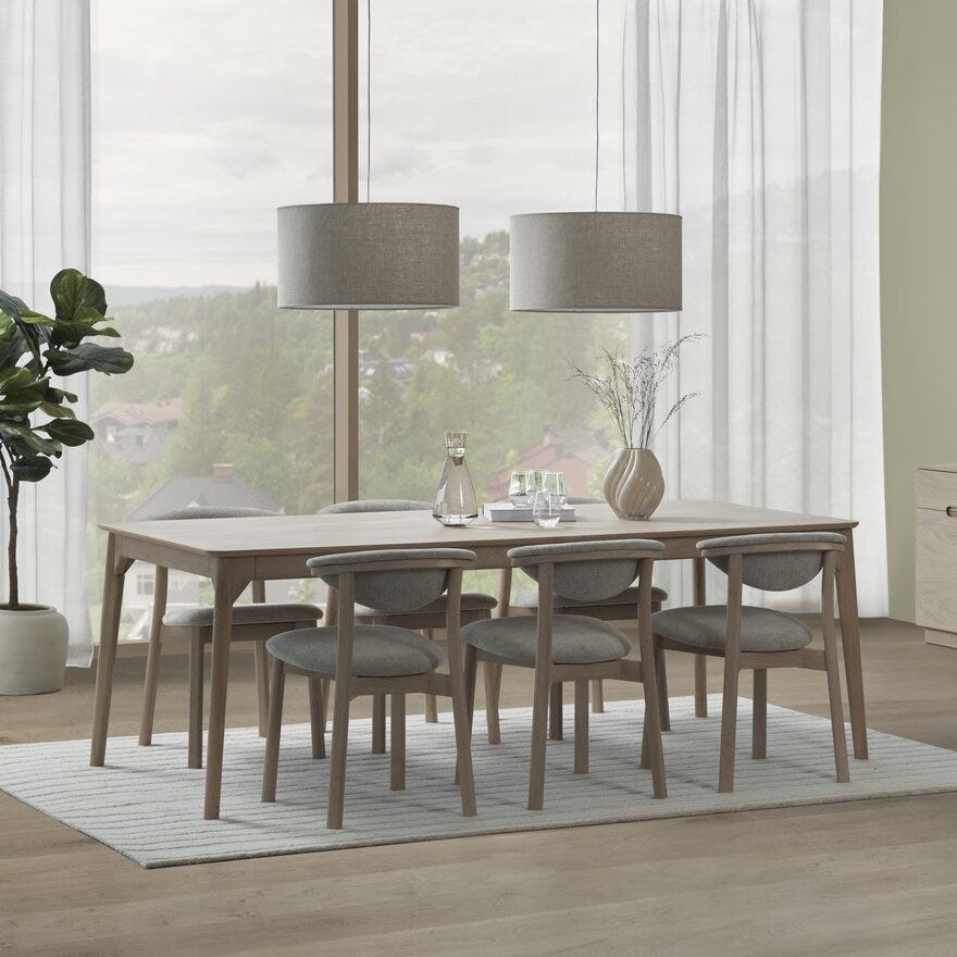 SCANDI Spisebord 100x220 cm i Beige/natur