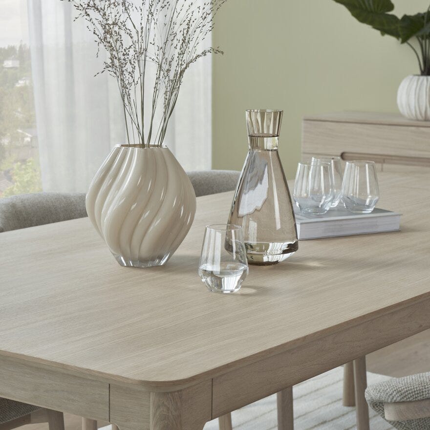 SCANDI Spisebord 100x220 cm i Beige/natur