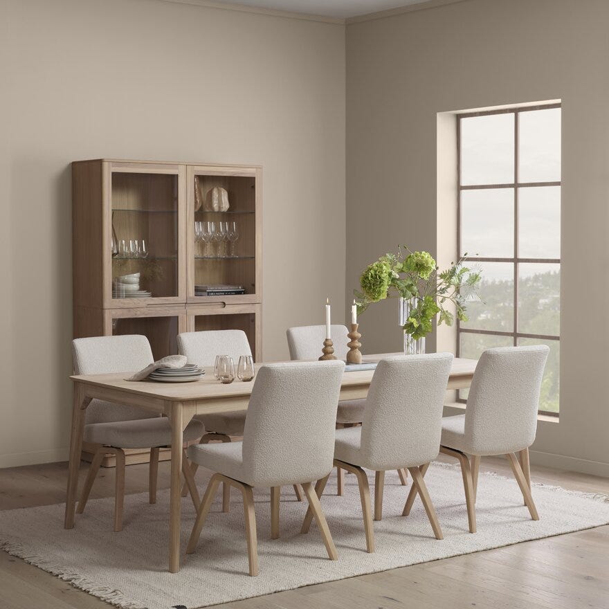 SCANDI Spisebord 100x220 cm i Beige/natur
