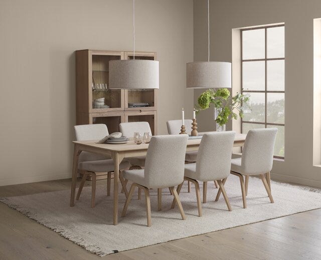 SCANDI Spisebord 100x220 cm i Beige/natur