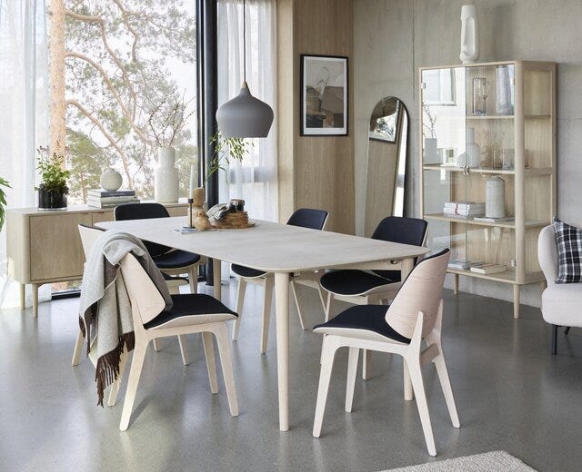 GOTLAND Spisegruppe 100x220 cm i Beige/natur