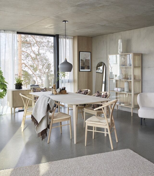 GOTLAND Spisegruppe 100x220 cm i Beige/natur