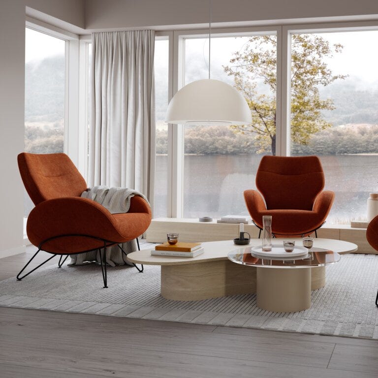 Brunstad PAZ Loungestol 89x75 cm i Oransje